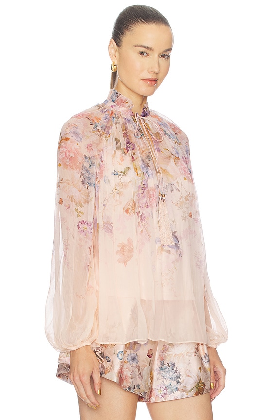 view 2 of 4 Valiant Billow Blouse in Peach Floral