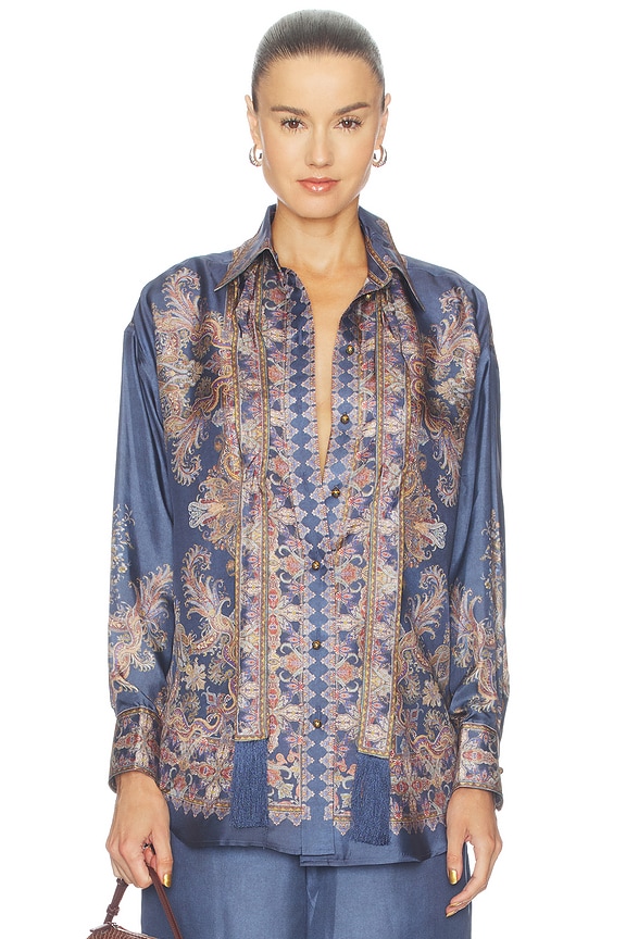 view 2 of 5 CHEMISE VALIANT RELAXED  in Navy Paisley