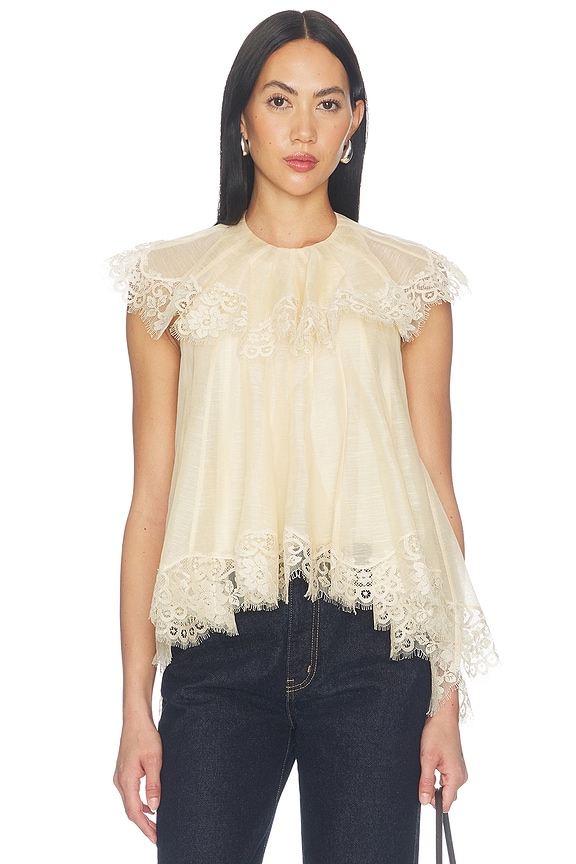 view 2 of 5 Ascent Flutter Top in Cream