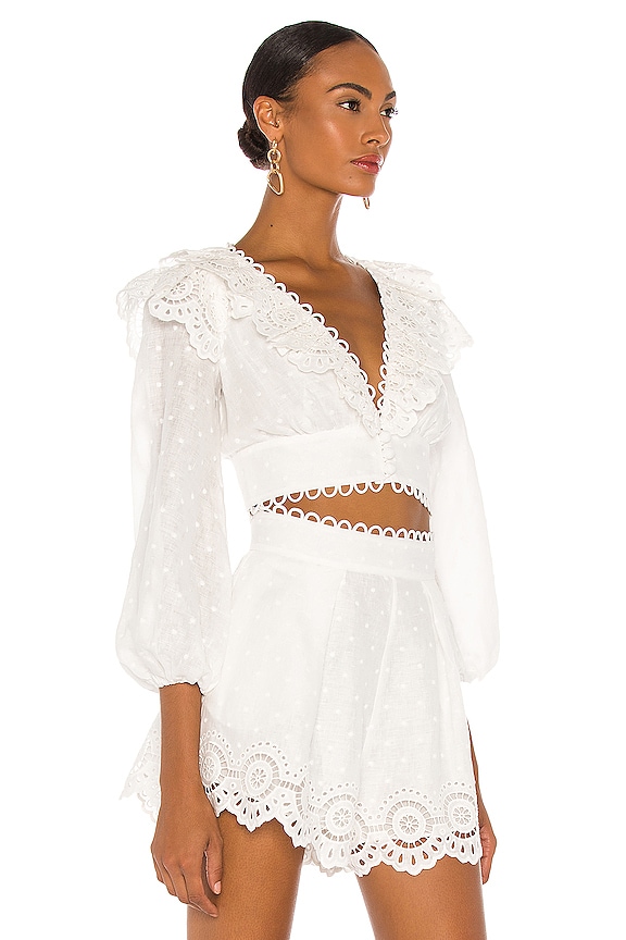 view 2 of 4 Bellitude Scallop Crop Top in Ivory