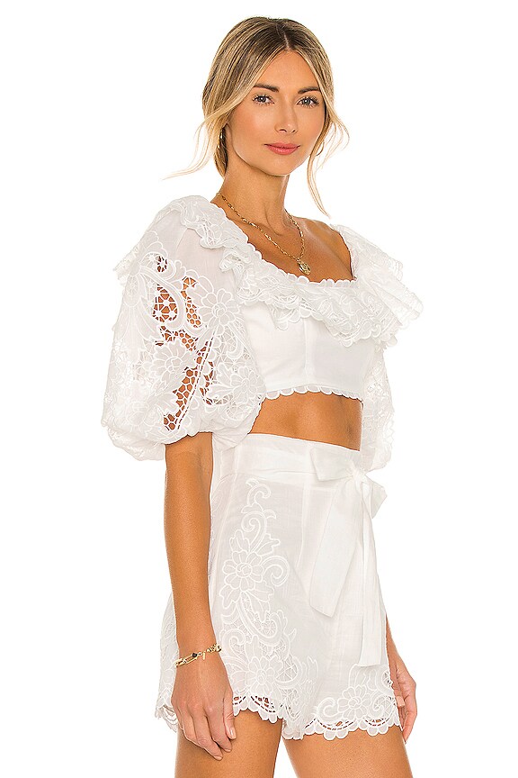 view 2 of 4 Lulu Scallop Frill Top in Ivory