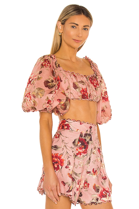 view 2 of 4 Cassia Scallop Crop Top in Musk Floral