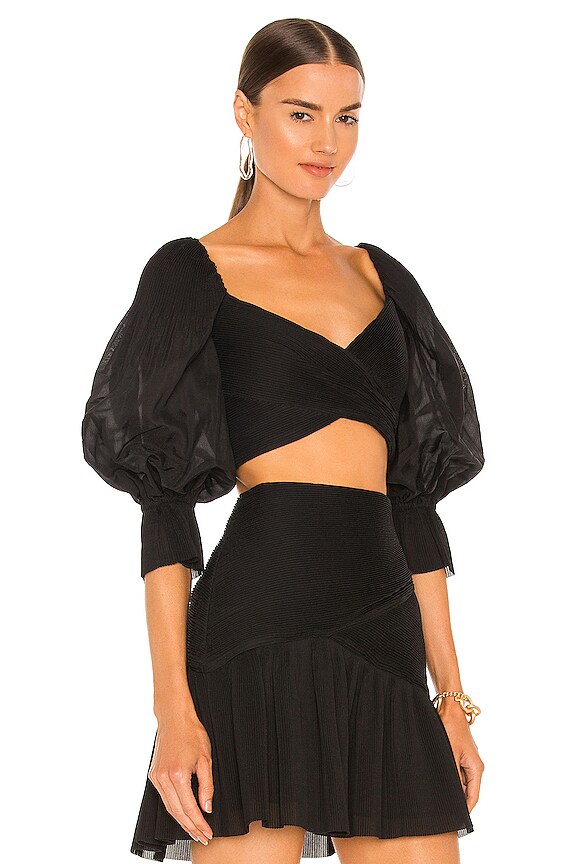 view 2 of 4 Pleated Bodice Top in Black