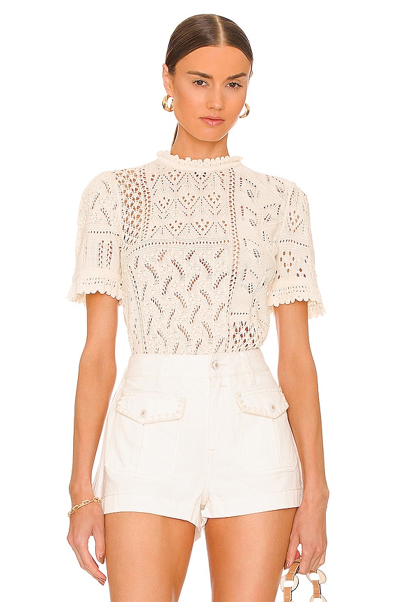 view 1 of 5 Patchwork Top in Cream