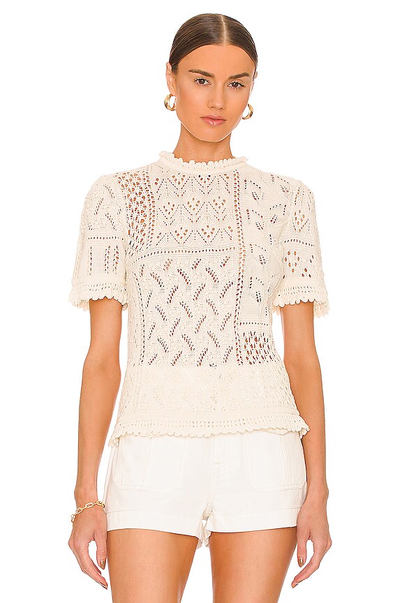 view 2 of 5 Patchwork Top in Cream