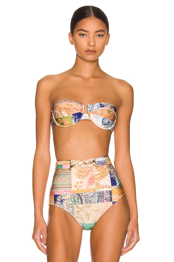 view 2 of 5 Balconette Bikini Top in Patch Paisley