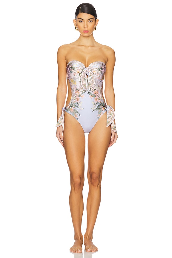 view 2 of 4 MAILLOT DE BAIN 1 PIÈCE WYLIE SCARF TIE in Blue Floral