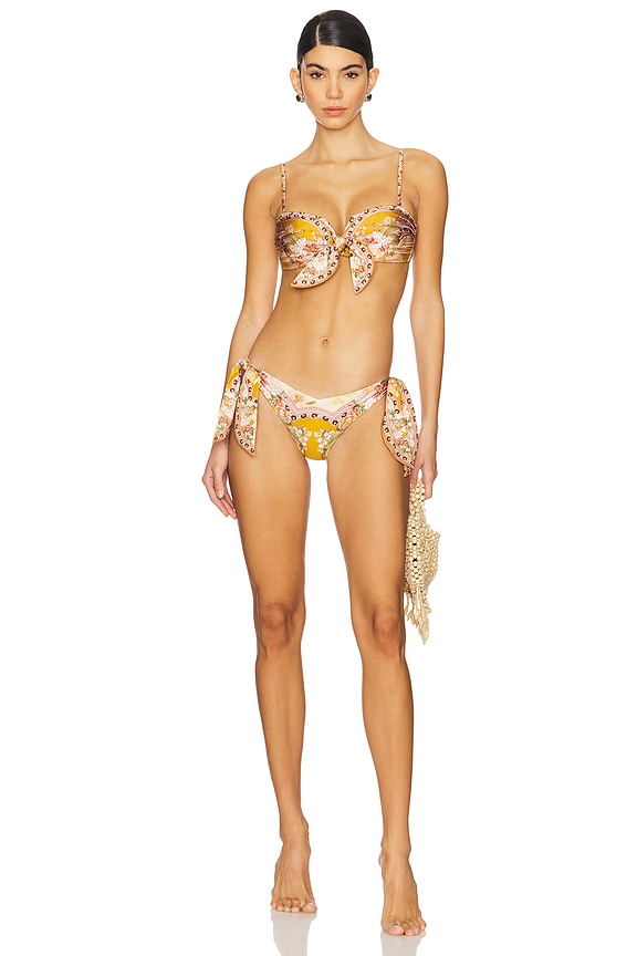 view 2 of 4 КОМПЛЕКТ БИКИНИ WYLIE SCARF TIE in Mustard Floral