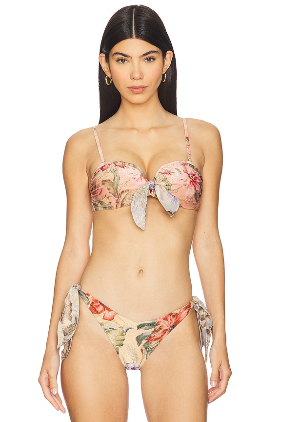 view 2 of 5 Coco Scarf Tie Bikini Top in Pink Multi Floral