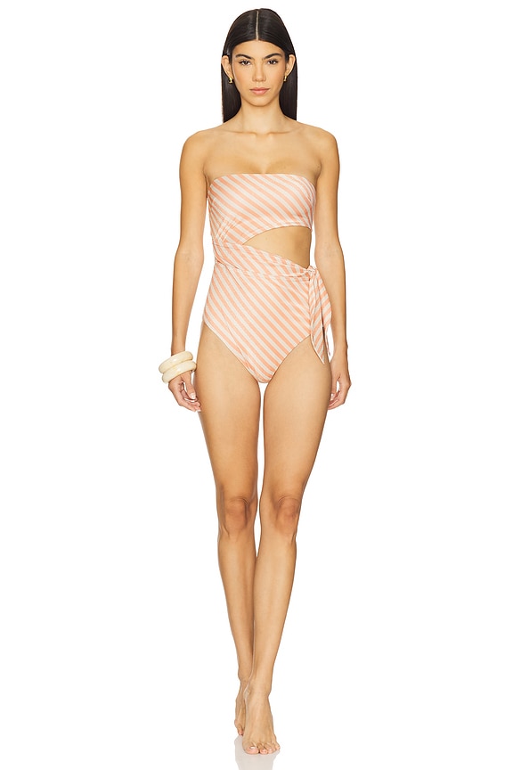 view 2 of 6 MAILLOT DE BAIN 1 PIÈCE CASCADIAN in Pink And Cream Stripe