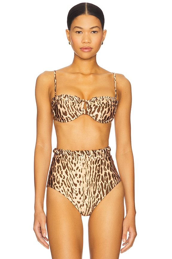 view 2 of 5 Cascadian Balconette Top in Tan Leopard