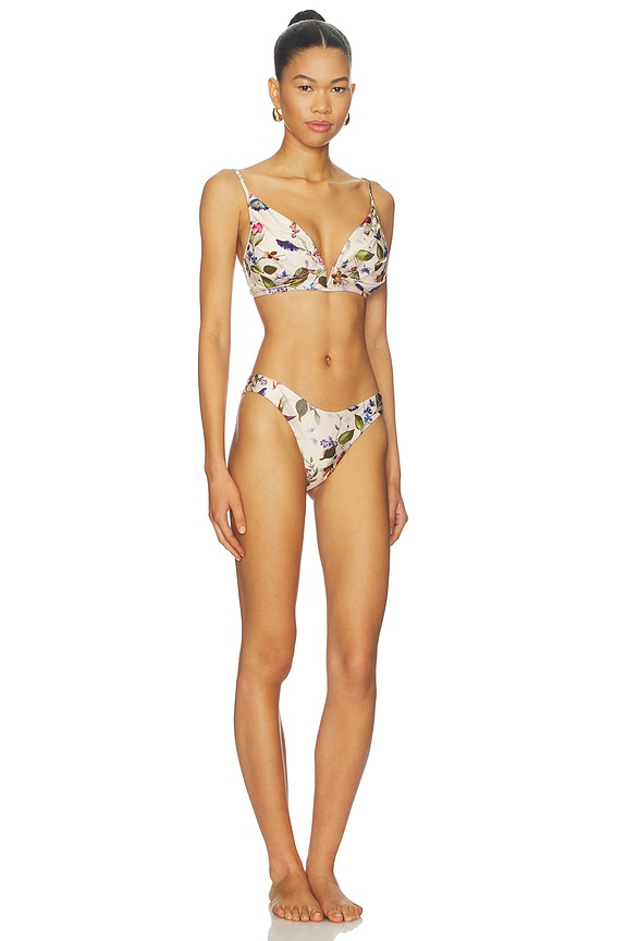 view 2 of 3 Patience Tuck Plunge Bikini Set in Vanilla Floral