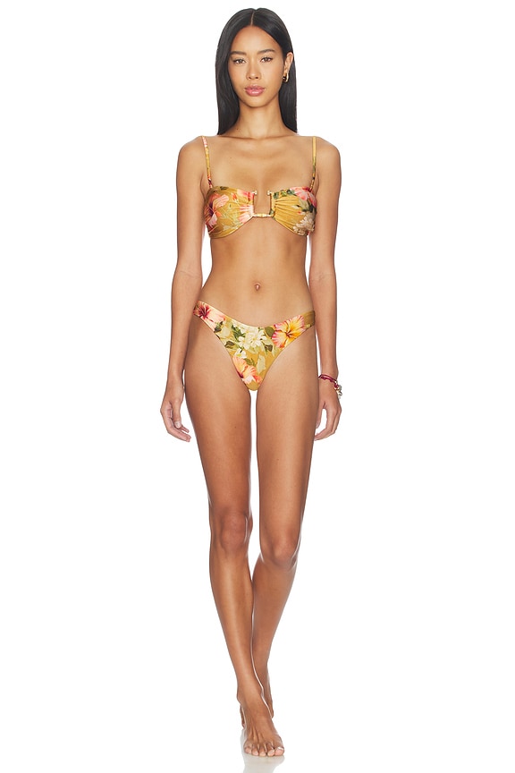 view 2 of 4 Mahon Bamboo Trim Bikini in Tan Hibiscus
