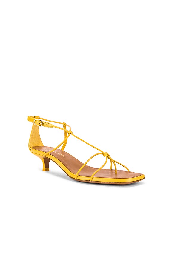 view 2 of 5 Strappy Kitten Heel Sandal in Daffodil Yellow