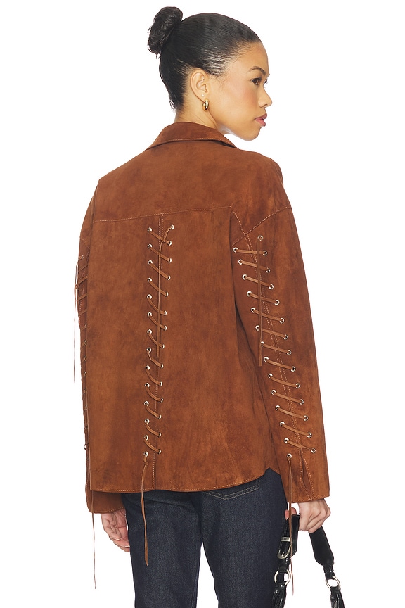view 1 of 6 CHAQUETA JEBEL in Camel Suede