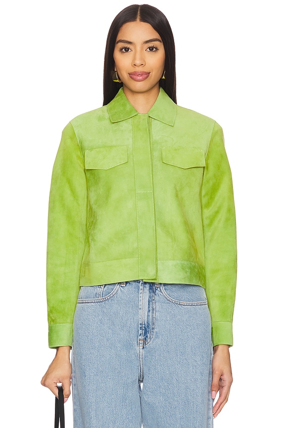 view 2 of 5 Shirt Jacket in Apple Green