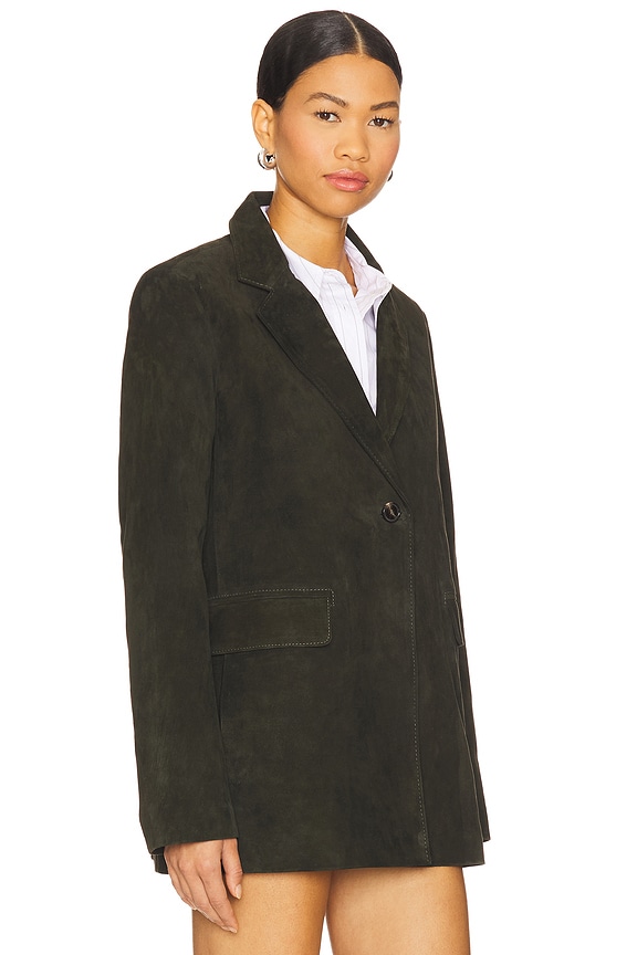 view 2 of 4 BLAZER DE CAMURÇA MADALENA in Olive Green