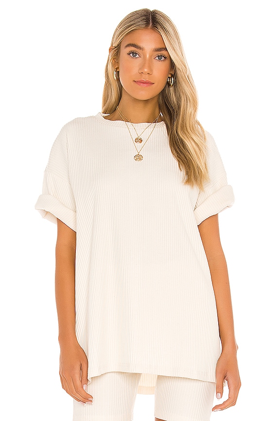 view 1 of 5 Classic Ribbed Tee in Cream