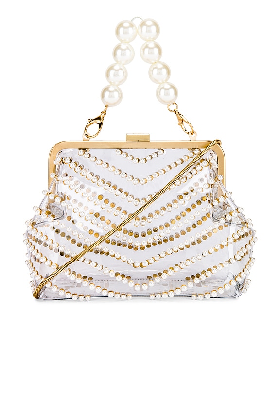 view 1 of 5 Lacey Pearl Frame Clutch in Clear