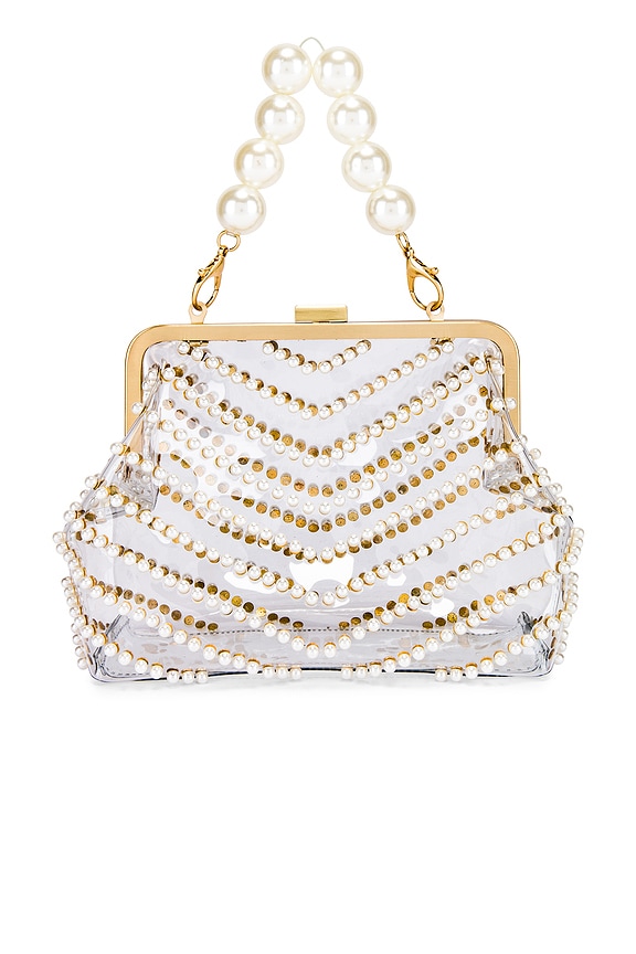 view 2 of 5 Lacey Pearl Frame Clutch in Clear