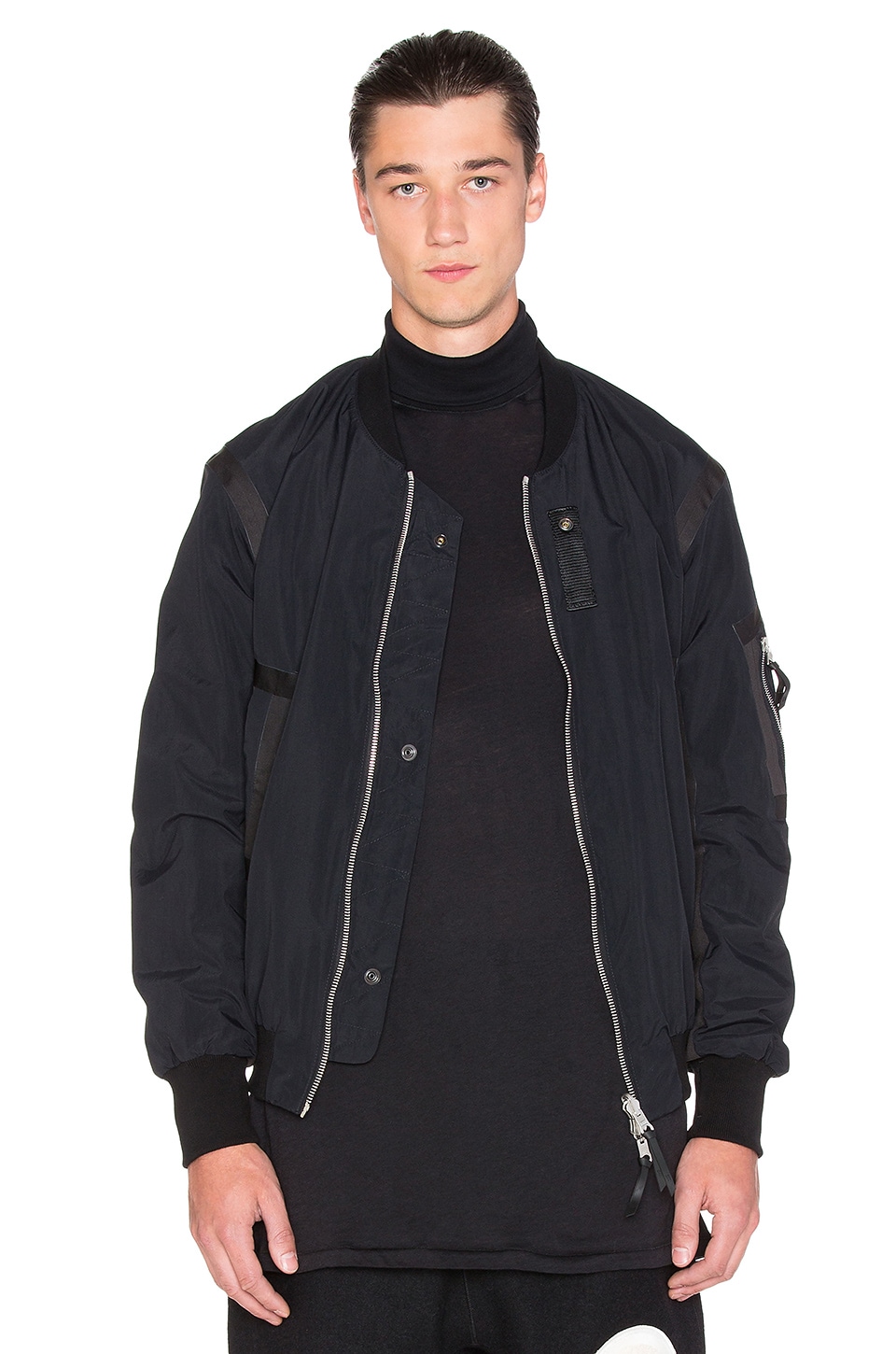 11 by Boris Bidjan Saberi Reversible Tape Bomber in Black/Black