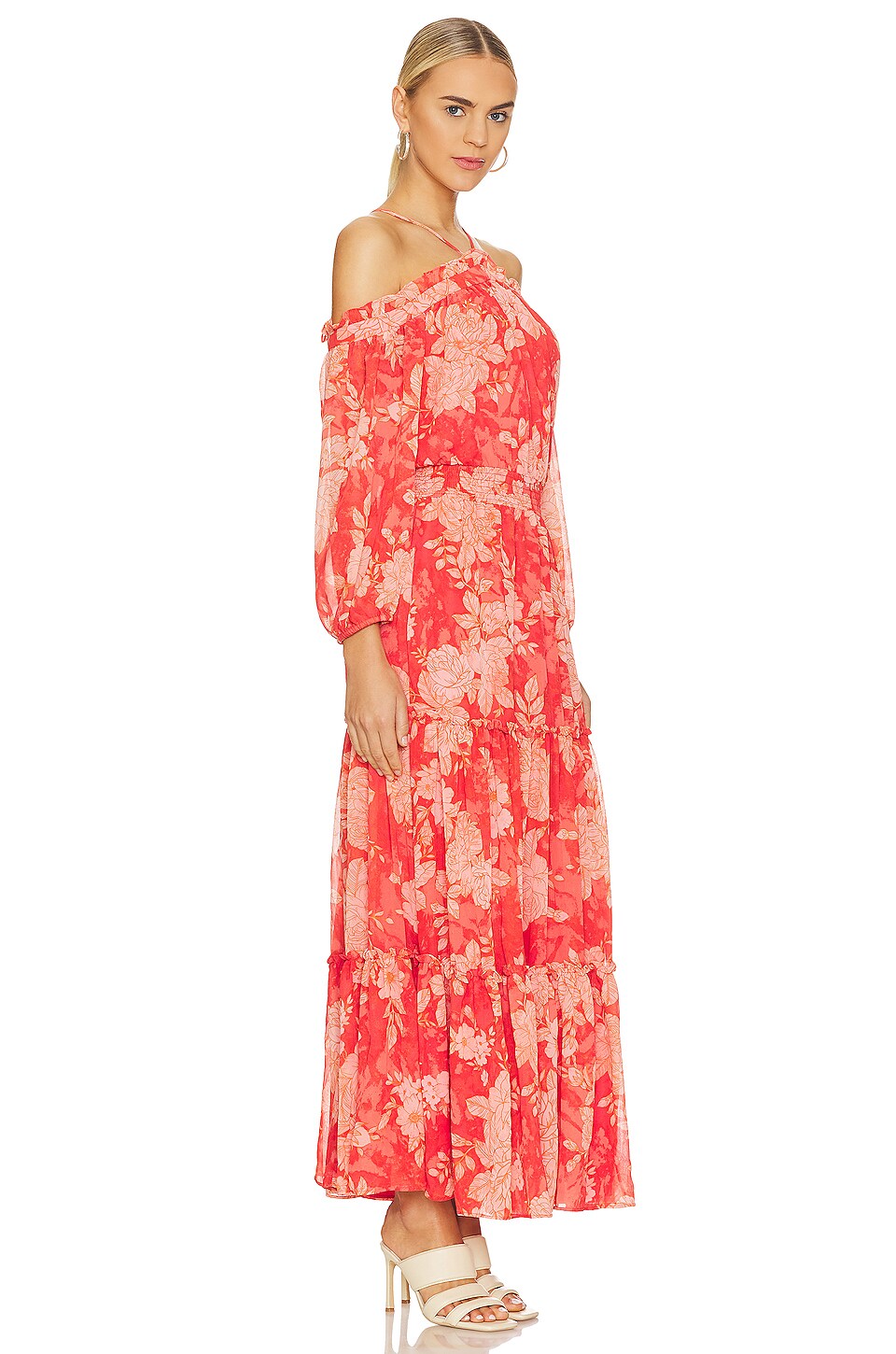 1. STATE Smocked Waist Halter Maxi Dress in Rose Of Sharon
