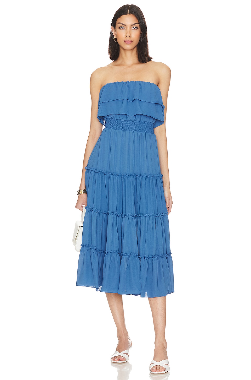 1. STATE ROBE-BUSTIER MAXI VOLANTS ET FRONCES