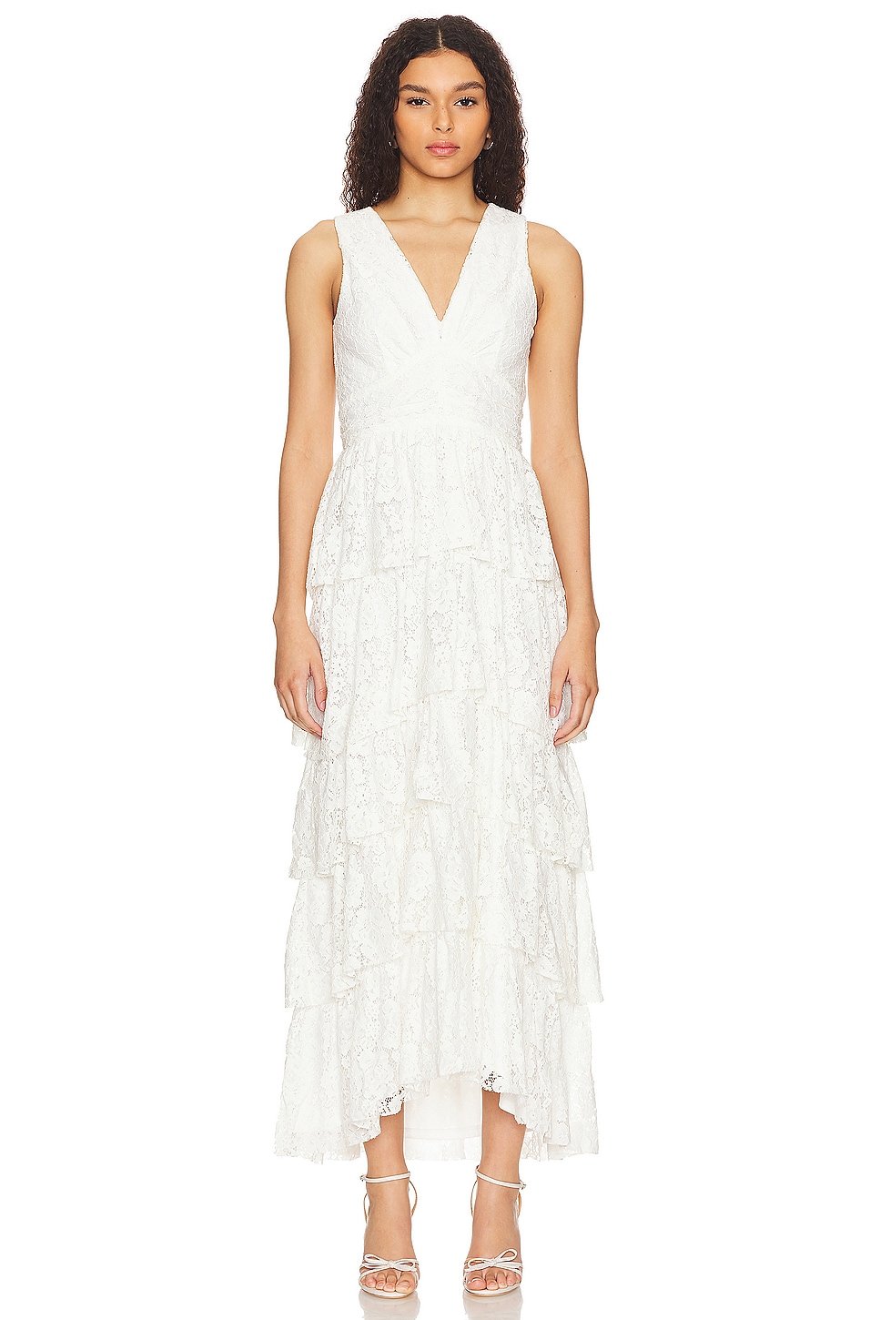1. STATE Cascading Ruffle Maxi Dress