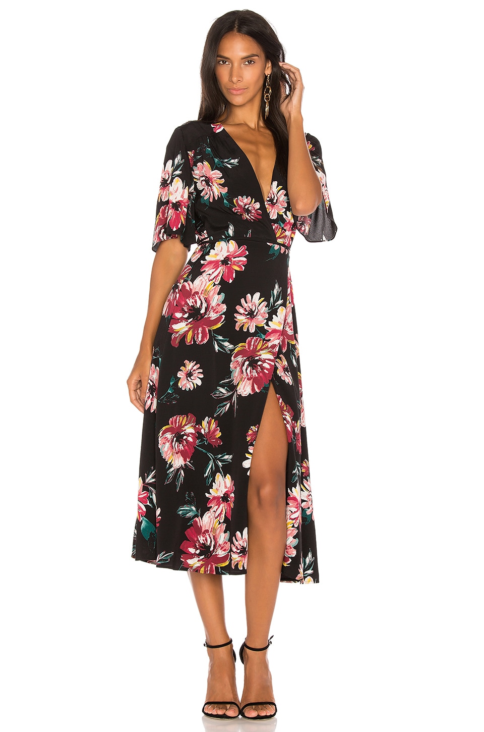 1. STATE Wrap Front Maxi Dress in Rich 