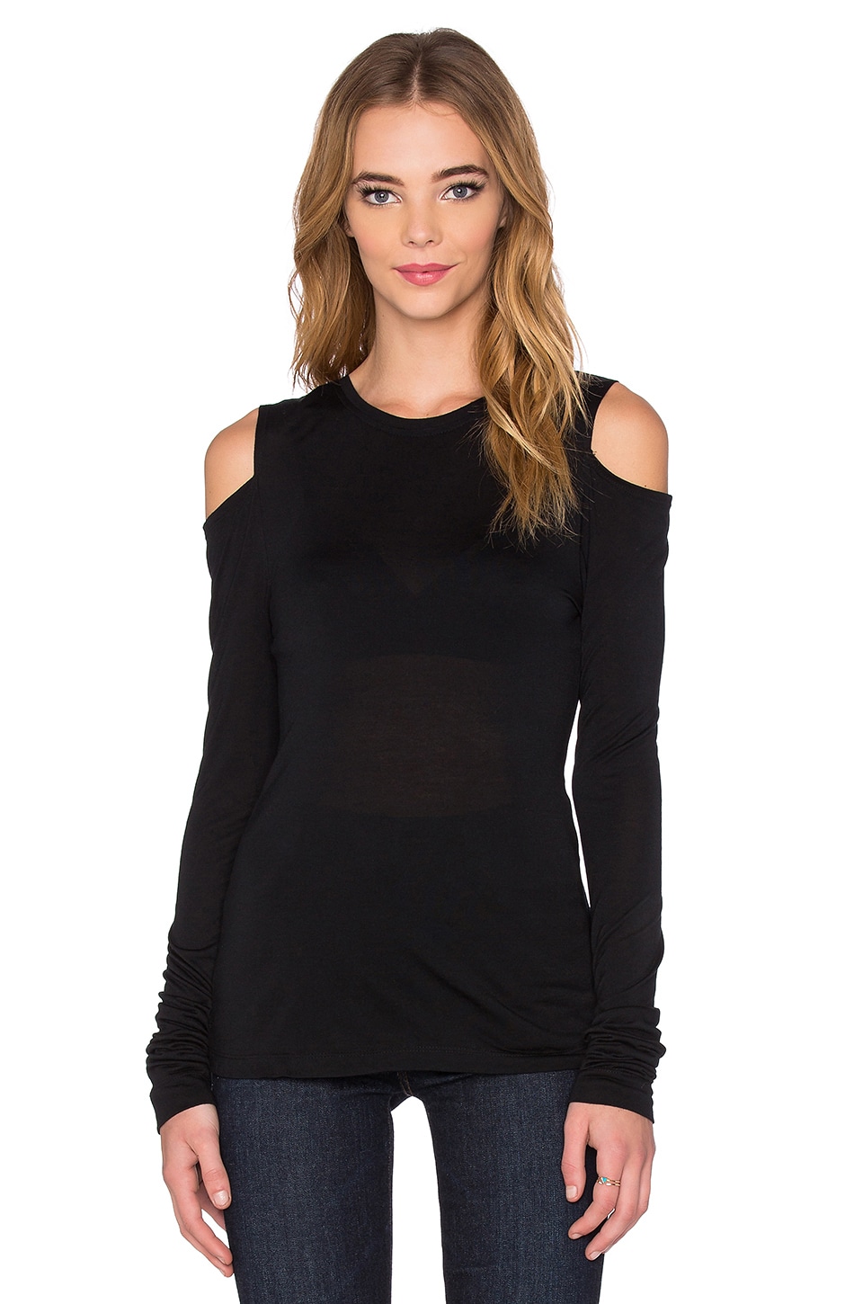 long sleeve cold shoulder sweater