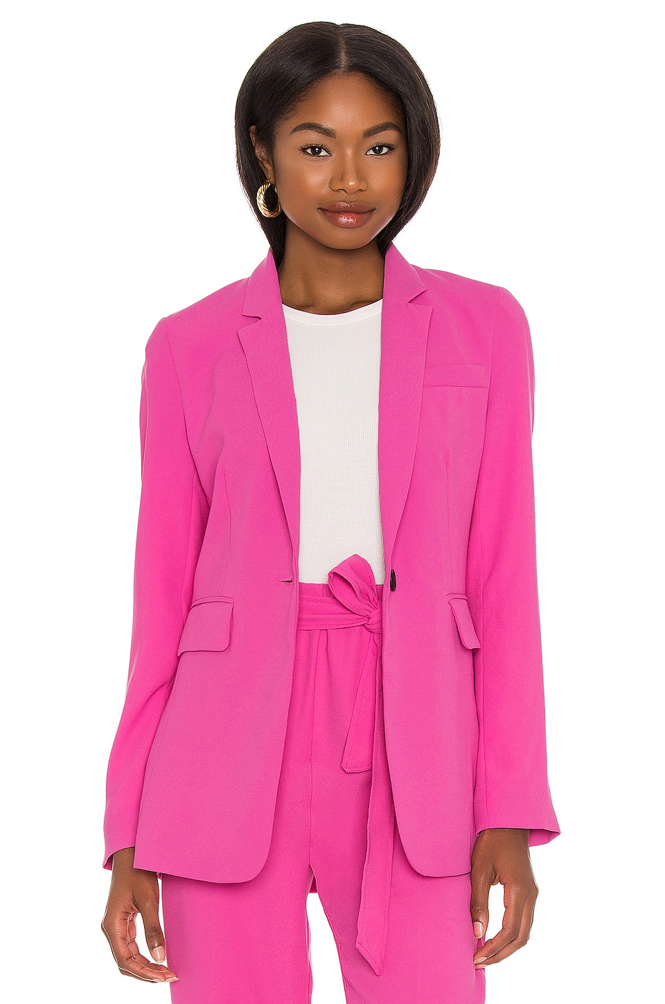 1. STATE Satin Crepe Blazer in Bright Mulberry | REVOLVE