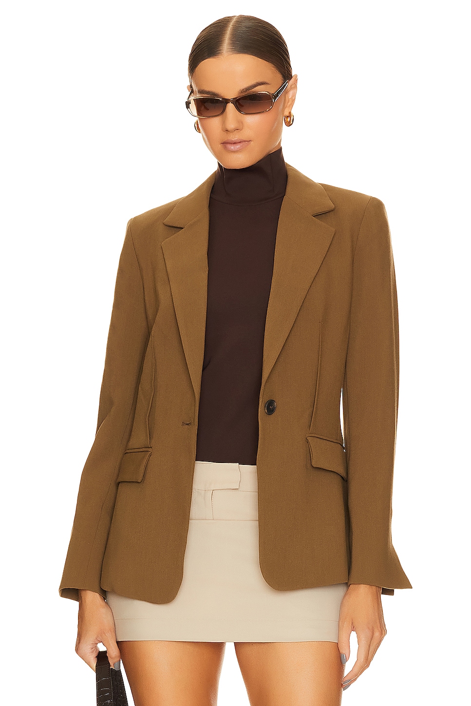 1. STATE Exposed Dart Blazer in Beech | REVOLVE