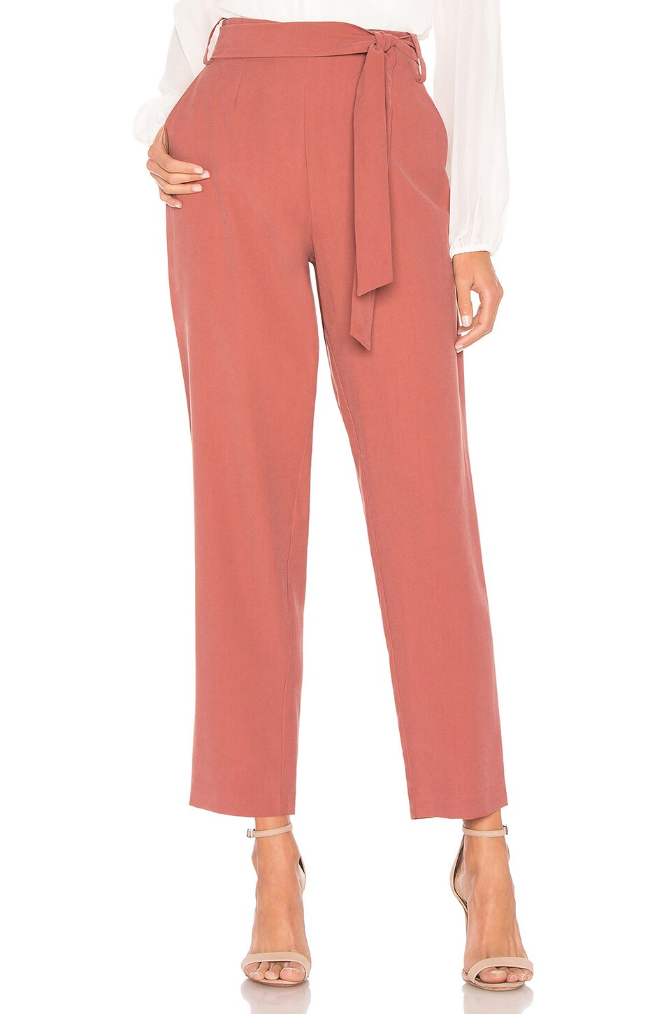 1. STATE Tie Waist Slim Pant in Terra Earth