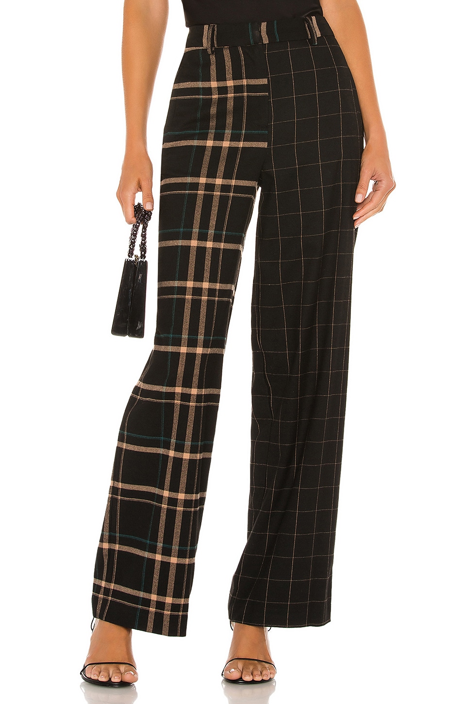 mixed print pants