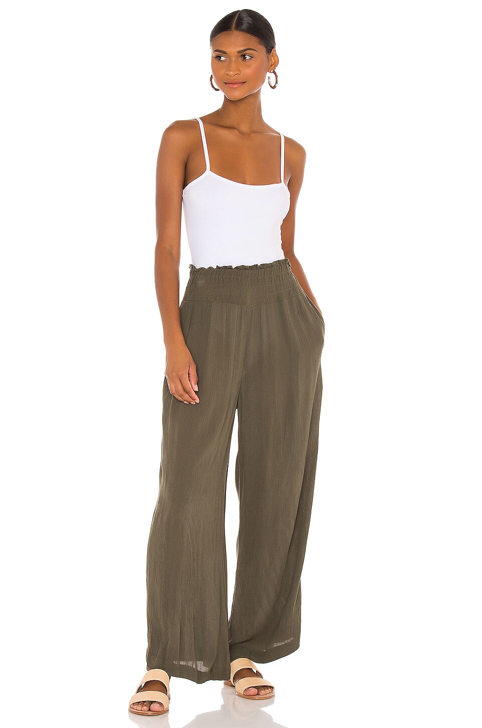 1. STATE Gauze Pants in Troop REVOLVE
