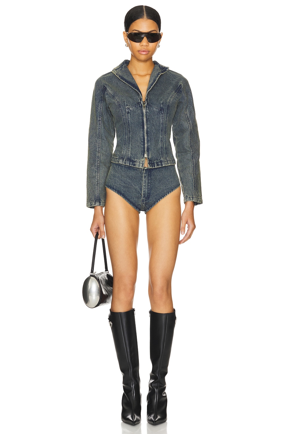Romose Women's Denim Shorts - High Waist Washed Jeans Summer Hot Shorts, Dark Blue