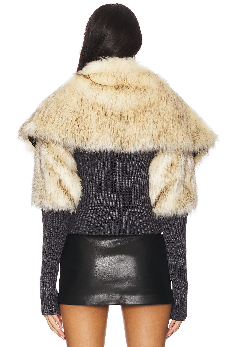 Faux Fur Rib Jacket - Thumbnail 3