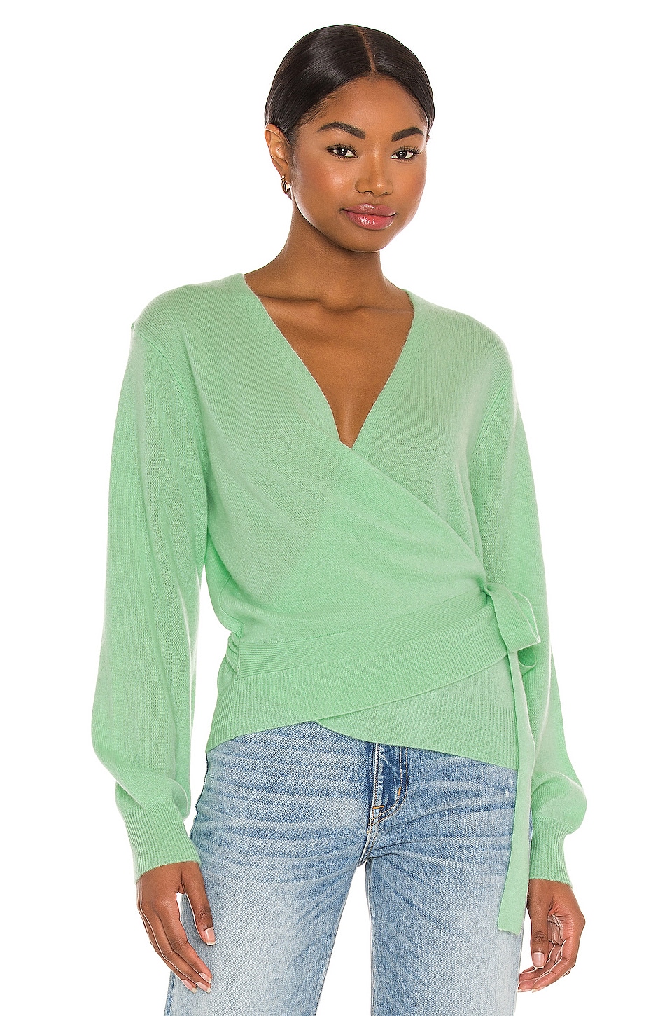 Clarise Wrap Front Tie Sweater