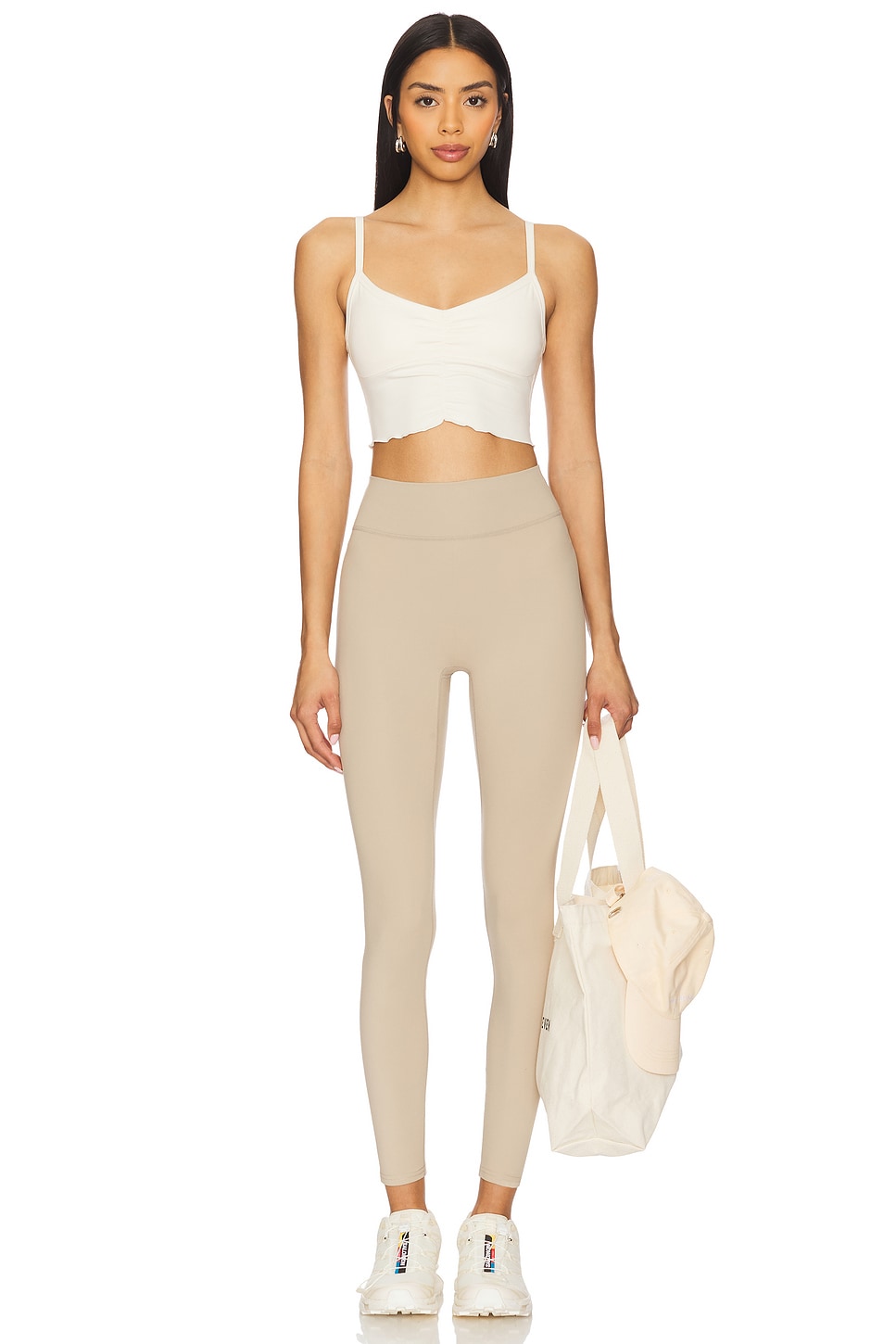 The Scrunch Sports Bra in Cr&eacute;me