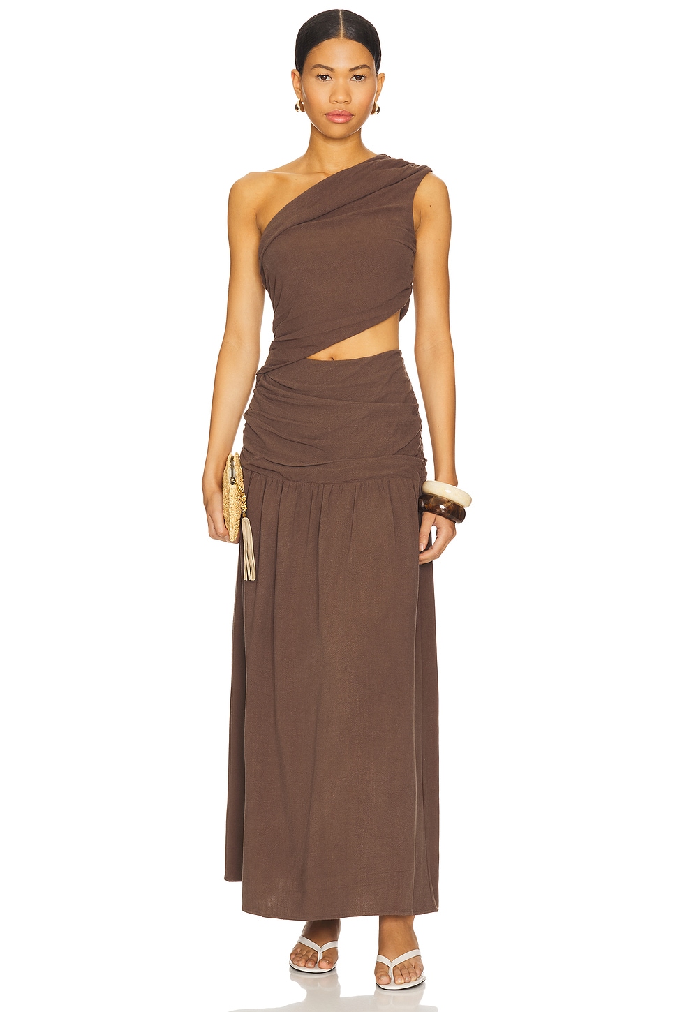 4th and reckless cut out dress Women's Chocolate Cut Out Knitted Halterneck Maxi Dress | 4th & Reckless