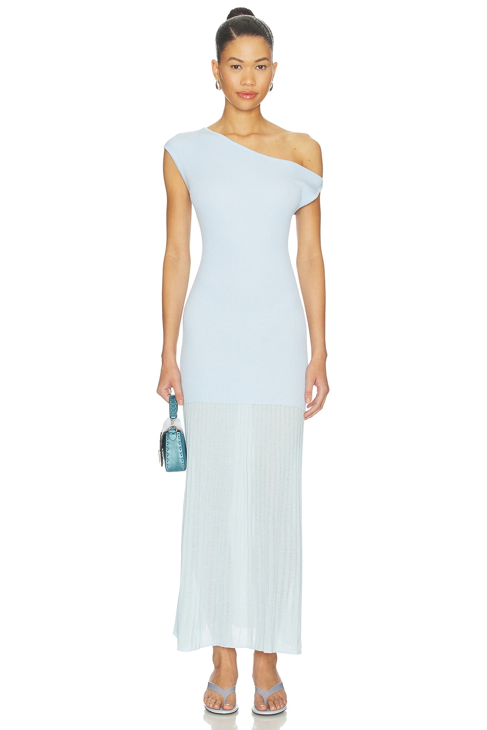 4th and reckless knit dress & Nyola in Baby Blue RHINESTONE-GOWN
