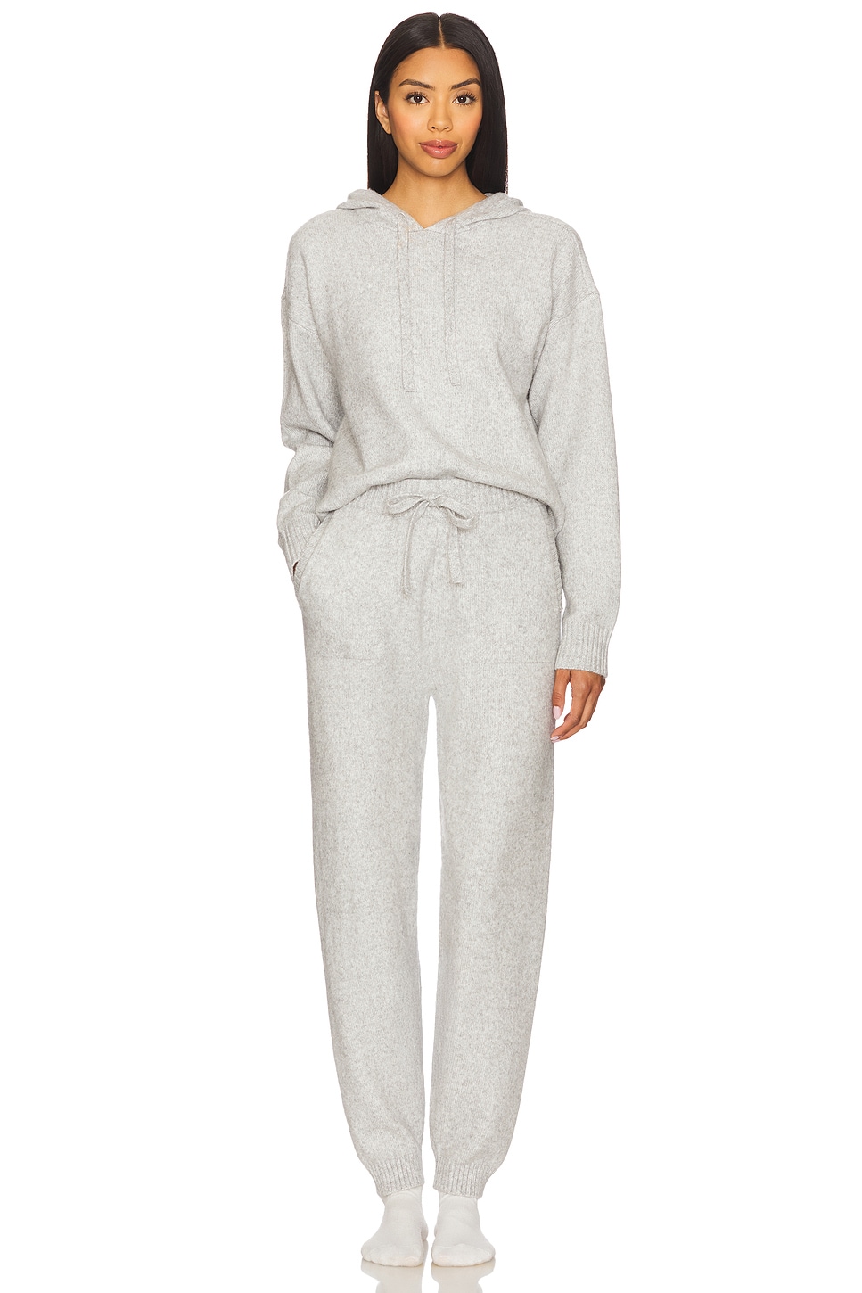 525 America Dahlia Hoodie Set in Light Heather Grey | REVOLVE