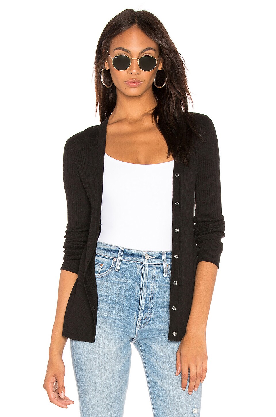 black button front cardigan
