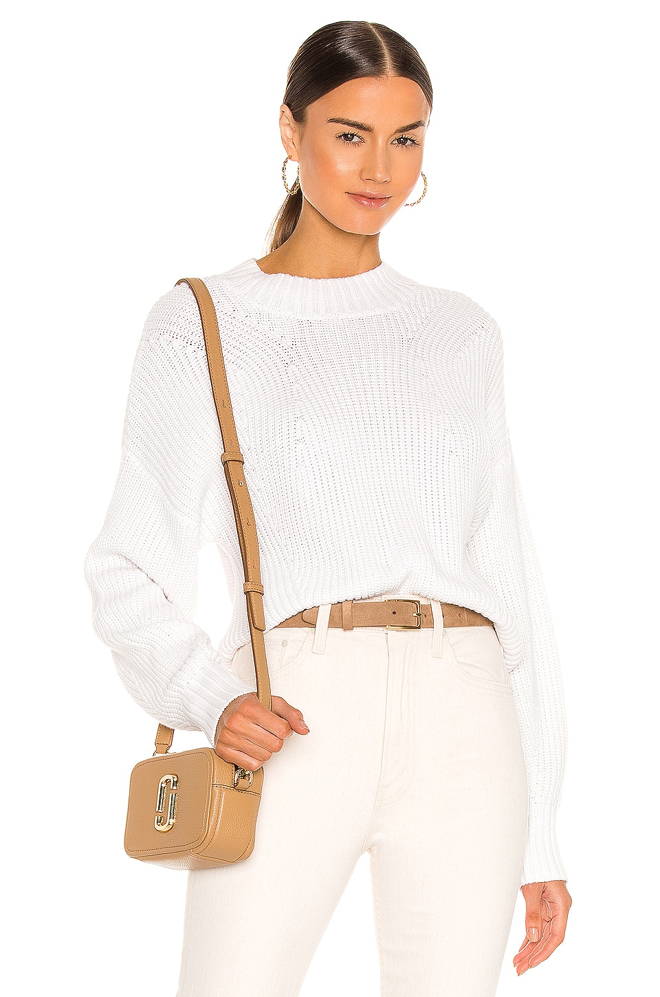 525 Mia Cropped Sweater in Bleach White | REVOLVE