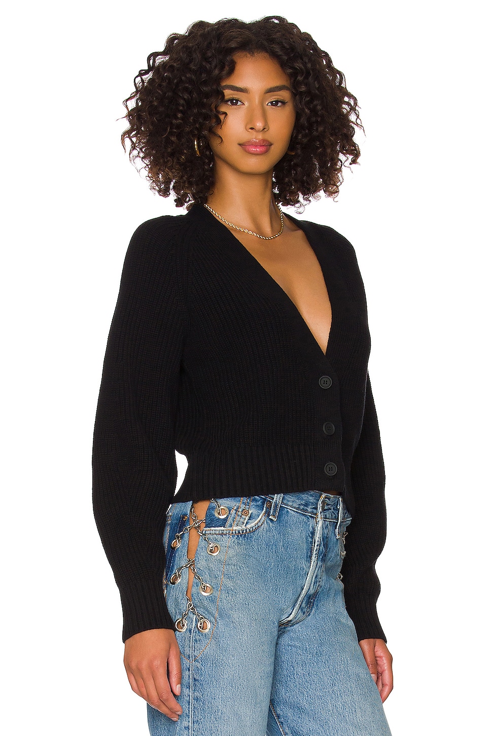 525 V-Neck Cardigan in Black