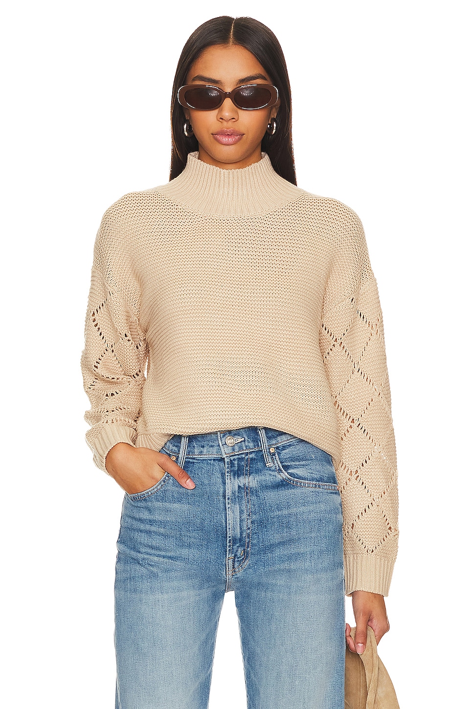 Sanctuary Waffle Knit Sweater in Toasted Marshmallow