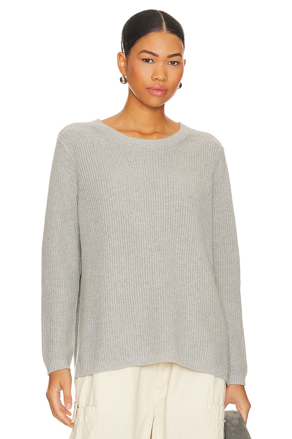 525 Emma Crewneck Shaker Sweater in Medium Heather Grey REVOLVE