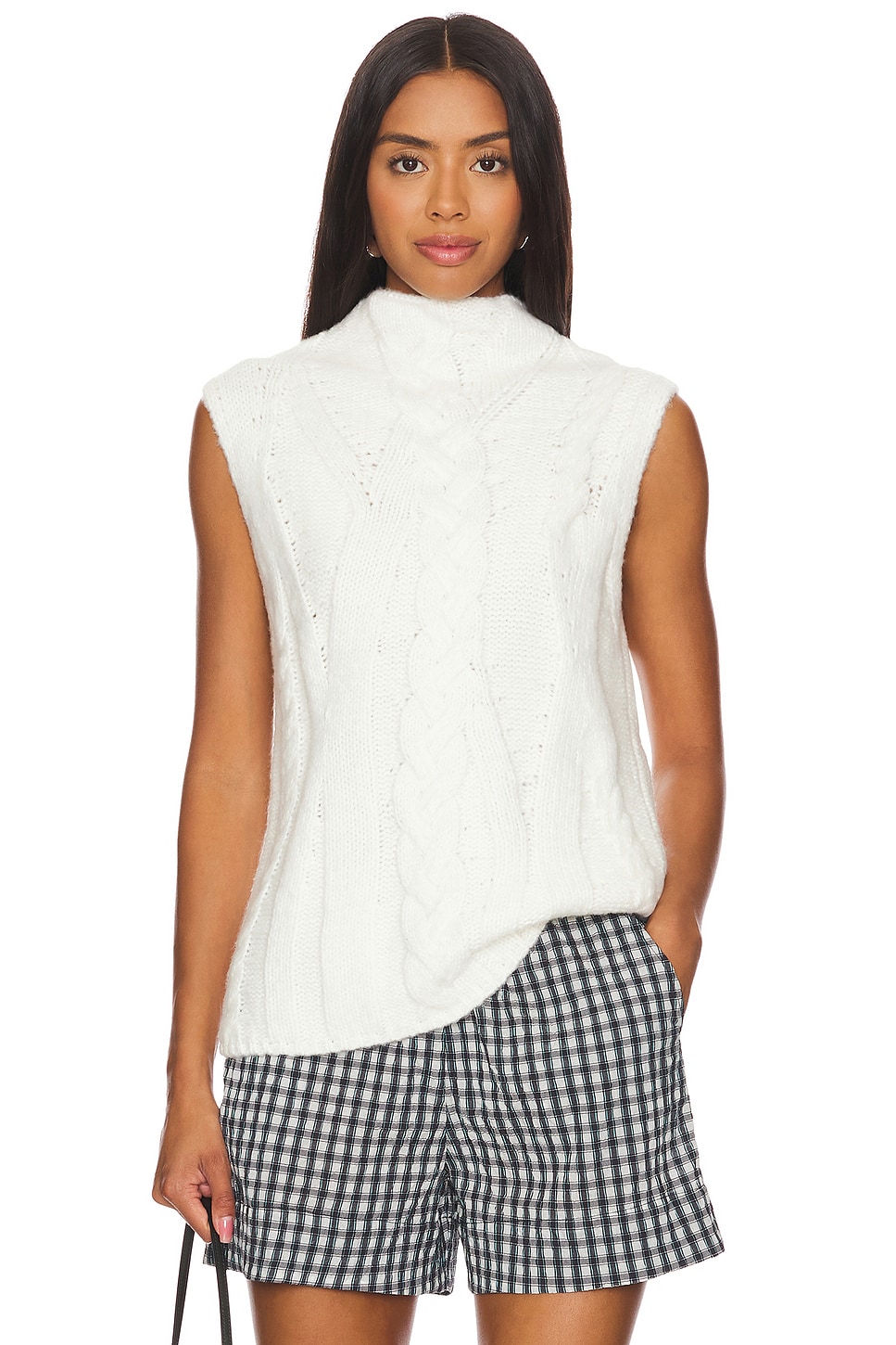 Kendall Funnel Neck Cable Vest