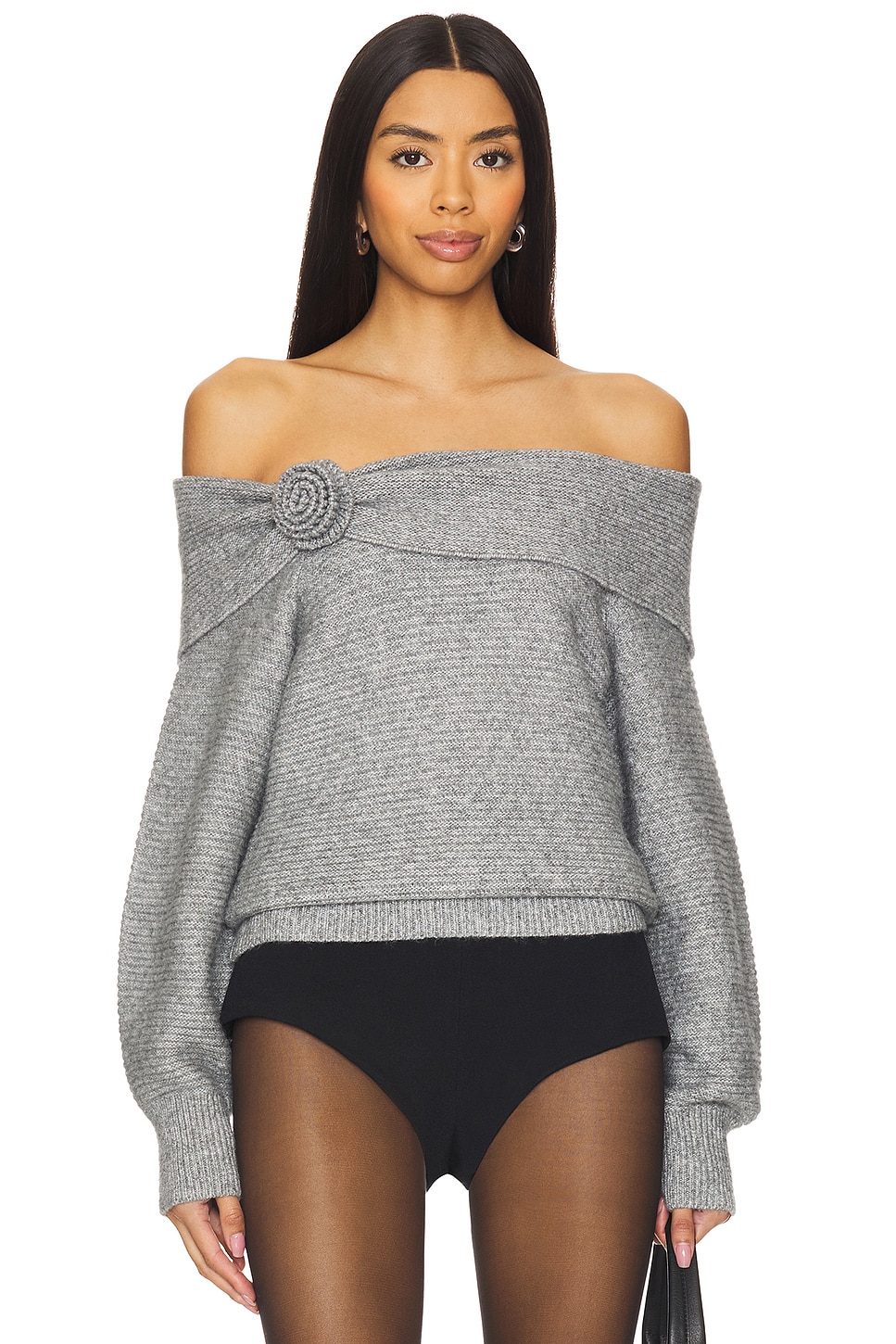 Elizabeth Rosettes Off The Shoulder Pullover