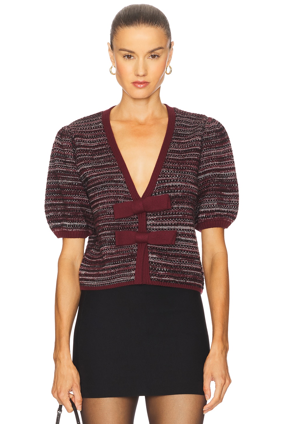 Elaine Marled Bow Cardigan - thumbnail 2